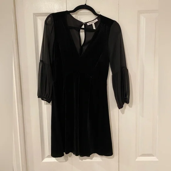 BCBG dress. Velvet and sheer. NEVER BEEN WORN - Picture 2 of 8